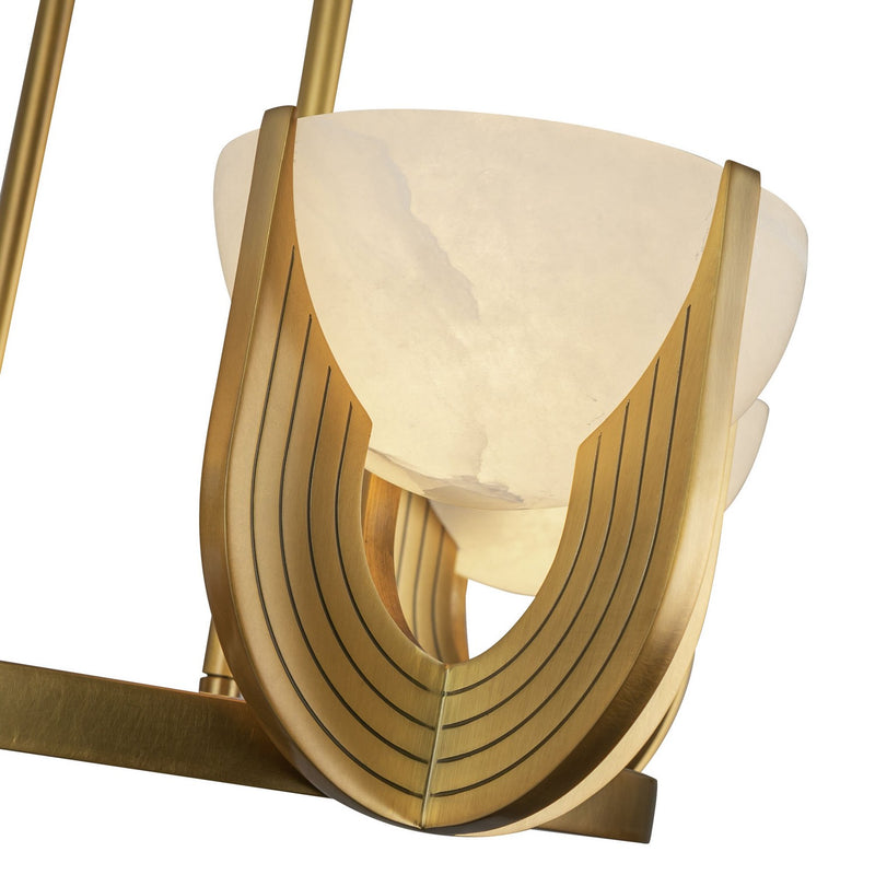 Alora - CH362627VBAR-UNV - LED Chandelier - Colette - Vintage Brass/Alabaster