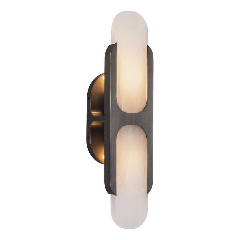 Two Light Wall Vanity<br /><span style="color:#4AB0CE;">Entrega: 3-4 semanas en USA</span><br /><span style="color:#4AB0CE;font-size:60%;">PREGUNTE POR ENTREGA EN PANAMA</span><br />Collection: Odin<br />Finish: Urban Bronze/Alabaster