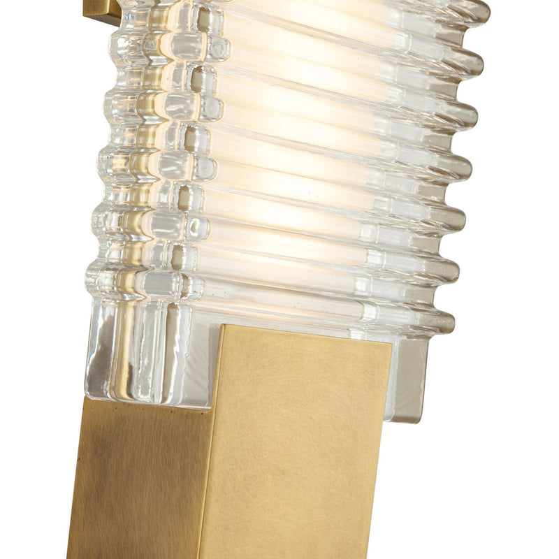 Alora - WV374118VBCR - LED Wall Vanity - Alai - Vintage Brass/Ribbed Glass