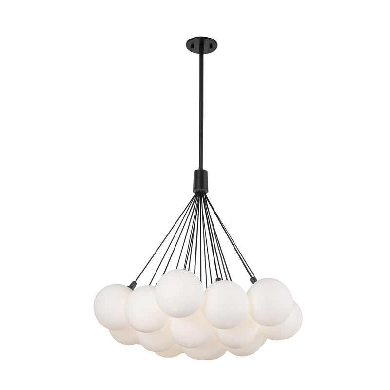 LED Chandelier<br /><span style="color:#4AB0CE;">Entrega: 4-10 dias en USA</span><br /><span style="color:#4AB0CE;font-size:60%;">PREGUNTE POR ENTREGA EN PANAMA</span><br />Collection: Bolla<br />Finish: Black/Opal Glass