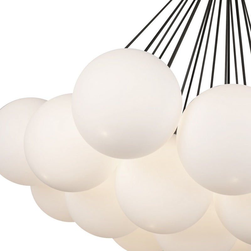 LED Chandelier<br /><span style="color:#4AB0CE;">Entrega: 4-10 dias en USA</span><br /><span style="color:#4AB0CE;font-size:60%;">PREGUNTE POR ENTREGA EN PANAMA</span><br />Collection: Bolla<br />Finish: Black/Opal Glass