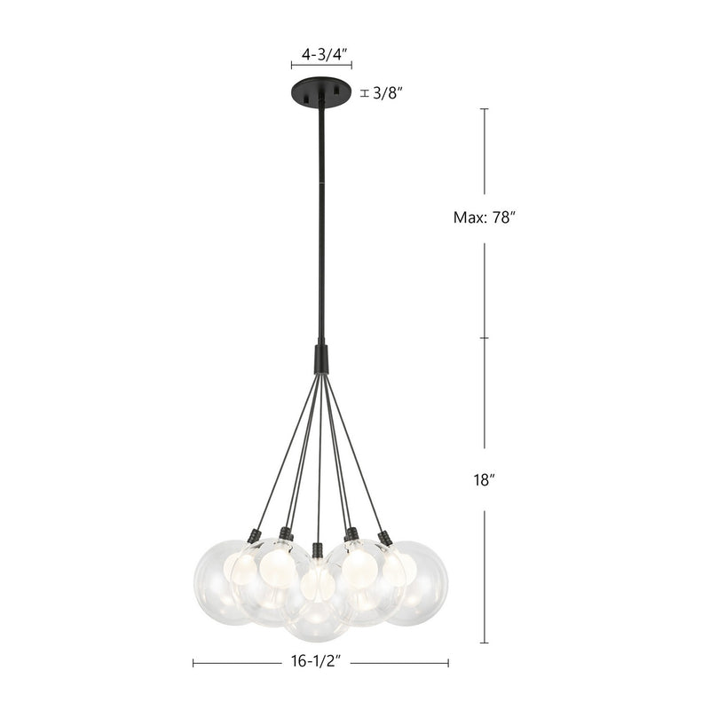 Kuzco Lighting - CH3117-BK - LED Chandelier - Bolla - Black