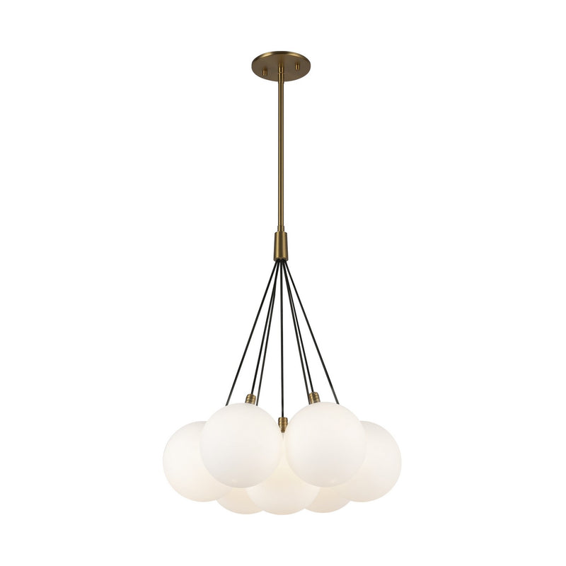 LED Chandelier<br /><span style="color:#4AB0CE;">Entrega: 4-10 dias en USA</span><br /><span style="color:#4AB0CE;font-size:60%;">PREGUNTE POR ENTREGA EN PANAMA</span><br />Collection: Bolla<br />Finish: Brushed Gold/Opal Glass