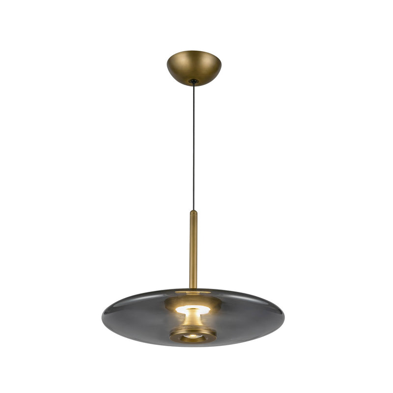 LED Pendant<br /><span style="color:#4AB0CE;">Entrega: 4-10 dias en USA</span><br /><span style="color:#4AB0CE;font-size:60%;">PREGUNTE POR ENTREGA EN PANAMA</span><br />Collection: Kyoto<br />Finish: Vintage Brass/Smoked Glass
