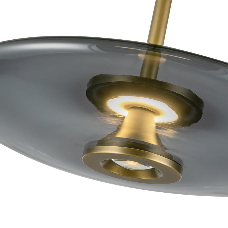 Kuzco Lighting - PD37018-VB/SM-3WCCT-UNV - LED Pendant - Kyoto - Vintage Brass/Smoked Glass