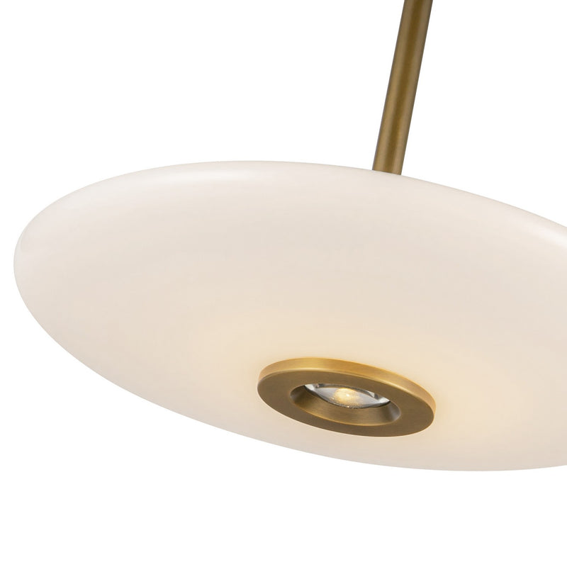LED Pendant<br /><span style="color:#4AB0CE;">Entrega: 4-10 dias en USA</span><br /><span style="color:#4AB0CE;font-size:60%;">PREGUNTE POR ENTREGA EN PANAMA</span><br />Collection: Kyoto<br />Finish: Vintage Brass/Glossy Opal Glass