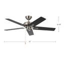 Kuzco Lighting - CF78752-BN-NLP - 52"Ceiling Fan - Erikson - Brushed Nickel