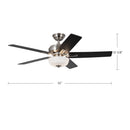Kuzco Lighting - CF78752-BN-LKW - 52"Ceiling Fan - Erikson - Brushed Nickel