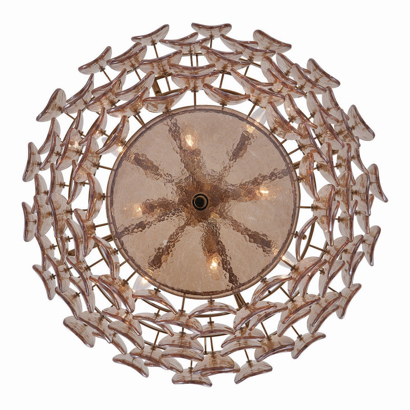 Kalco - 524655PWB - Eight Light Pendant - Uroko - Polished Winter Brass