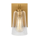 One Light Wall Sconce<br /><span style="color:#4AB0CE;">Entrega: 4-10 dias en USA</span><br /><span style="color:#4AB0CE;font-size:60%;">PREGUNTE POR ENTREGA EN PANAMA</span><br />Collection: Mercer<br />Finish: Burnished Brass
