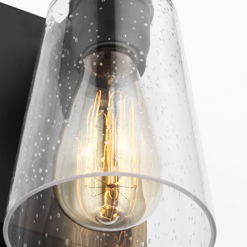 One Light Wall Sconce<br /><span style="color:#4AB0CE;">Entrega: 4-10 dias en USA</span><br /><span style="color:#4AB0CE;font-size:60%;">PREGUNTE POR ENTREGA EN PANAMA</span><br />Collection: Mercer<br />Finish: Midnight Black