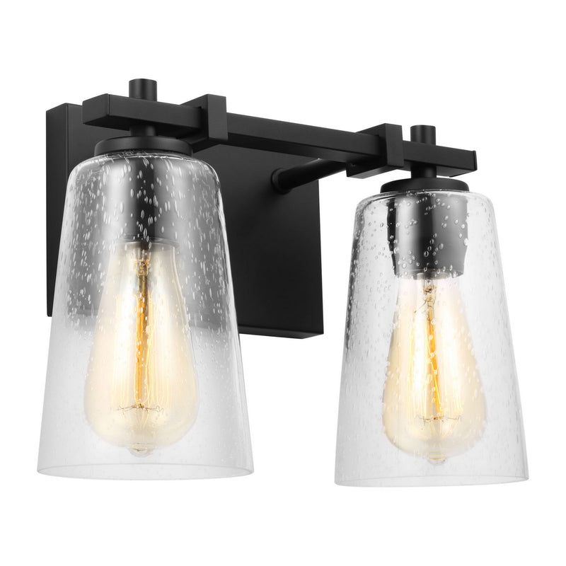Two Light Vanity<br /><span style="color:#4AB0CE;">Entrega: 4-10 dias en USA</span><br /><span style="color:#4AB0CE;font-size:60%;">PREGUNTE POR ENTREGA EN PANAMA</span><br />Collection: Mercer<br />Finish: Midnight Black