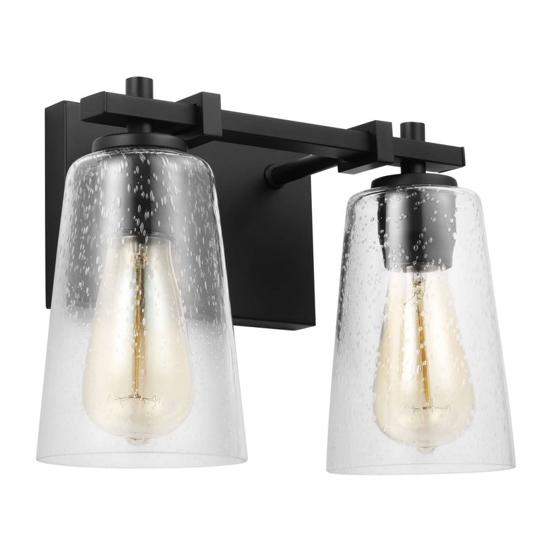 Two Light Vanity<br /><span style="color:#4AB0CE;">Entrega: 4-10 dias en USA</span><br /><span style="color:#4AB0CE;font-size:60%;">PREGUNTE POR ENTREGA EN PANAMA</span><br />Collection: Mercer<br />Finish: Midnight Black