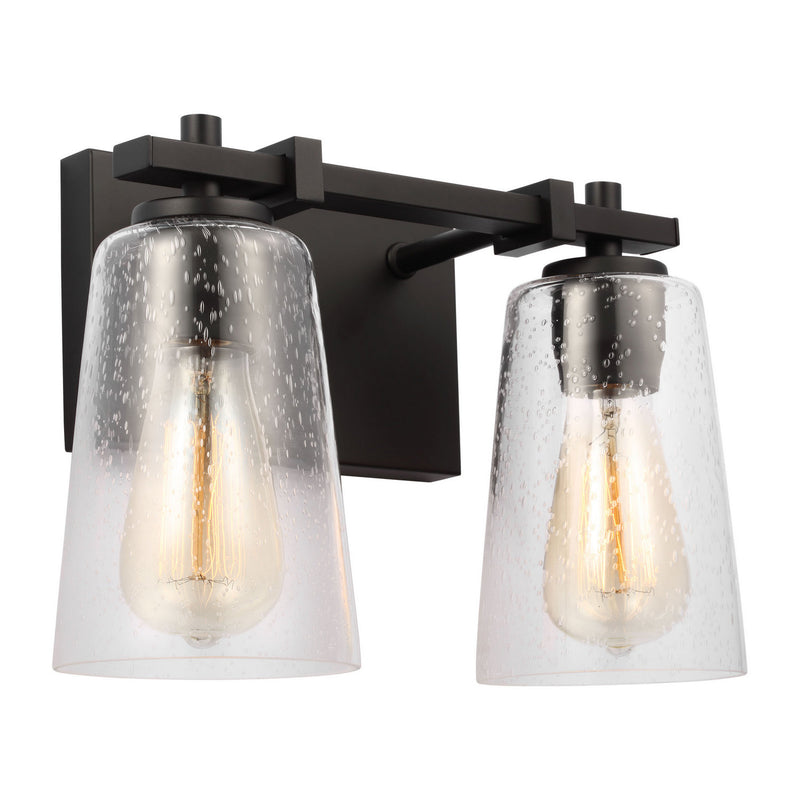 Two Light Vanity<br /><span style="color:#4AB0CE;">Entrega: 4-10 dias en USA</span><br /><span style="color:#4AB0CE;font-size:60%;">PREGUNTE POR ENTREGA EN PANAMA</span><br />Collection: Mercer<br />Finish: Midnight Black