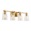 Four Light Vanity<br /><span style="color:#4AB0CE;">Entrega: 4-10 dias en USA</span><br /><span style="color:#4AB0CE;font-size:60%;">PREGUNTE POR ENTREGA EN PANAMA</span><br />Collection: Mercer<br />Finish: Burnished Brass