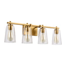 Four Light Vanity<br /><span style="color:#4AB0CE;">Entrega: 4-10 dias en USA</span><br /><span style="color:#4AB0CE;font-size:60%;">PREGUNTE POR ENTREGA EN PANAMA</span><br />Collection: Mercer<br />Finish: Burnished Brass