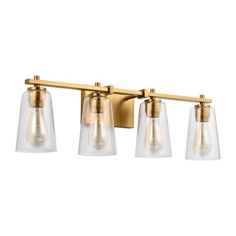 Four Light Vanity<br /><span style="color:#4AB0CE;">Entrega: 7-8 semanas en USA</span><br /><span style="color:#4AB0CE;font-size:60%;">PREGUNTE POR ENTREGA EN PANAMA</span><br />Collection: Mercer<br />Finish: Burnished Brass