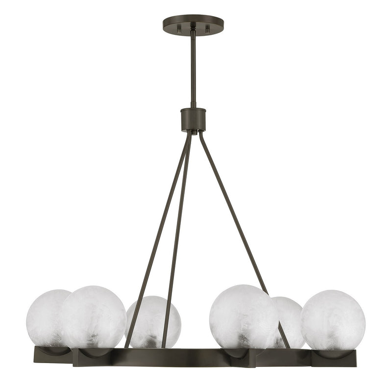 Six Light Chandelier<br /><span style="color:#4AB0CE;">Entrega: 4-10 dias en USA</span><br /><span style="color:#4AB0CE;font-size:60%;">PREGUNTE POR ENTREGA EN PANAMA</span><br />Collection: Darien<br />Finish: Mediterranean Bronze