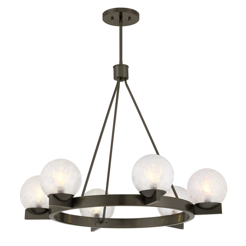 Six Light Chandelier<br /><span style="color:#4AB0CE;">Entrega: 4-10 dias en USA</span><br /><span style="color:#4AB0CE;font-size:60%;">PREGUNTE POR ENTREGA EN PANAMA</span><br />Collection: Darien<br />Finish: Mediterranean Bronze