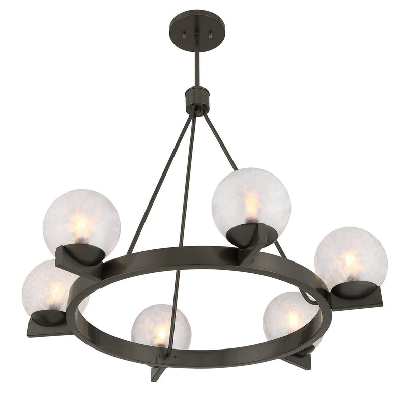 Six Light Chandelier<br /><span style="color:#4AB0CE;">Entrega: 4-10 dias en USA</span><br /><span style="color:#4AB0CE;font-size:60%;">PREGUNTE POR ENTREGA EN PANAMA</span><br />Collection: Darien<br />Finish: Mediterranean Bronze