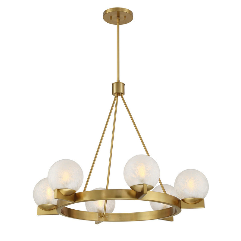 Six Light Chandelier<br /><span style="color:#4AB0CE;">Entrega: 4-10 dias en USA</span><br /><span style="color:#4AB0CE;font-size:60%;">PREGUNTE POR ENTREGA EN PANAMA</span><br />Collection: Darien<br />Finish: Warm Brass