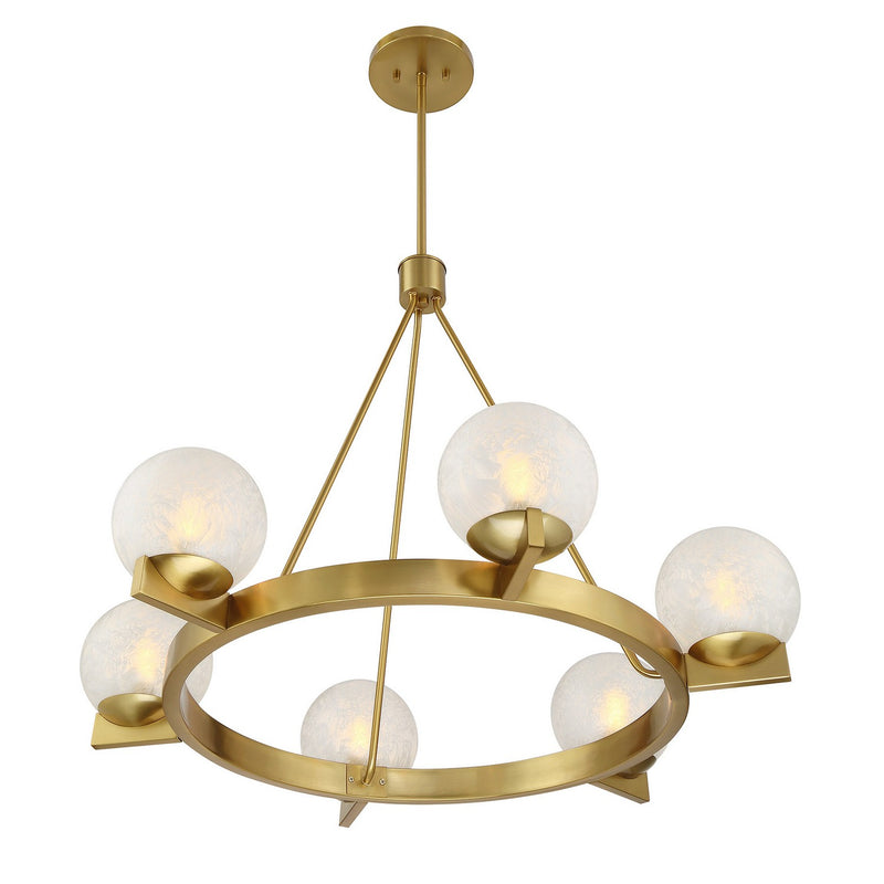 Six Light Chandelier<br /><span style="color:#4AB0CE;">Entrega: 4-10 dias en USA</span><br /><span style="color:#4AB0CE;font-size:60%;">PREGUNTE POR ENTREGA EN PANAMA</span><br />Collection: Darien<br />Finish: Warm Brass