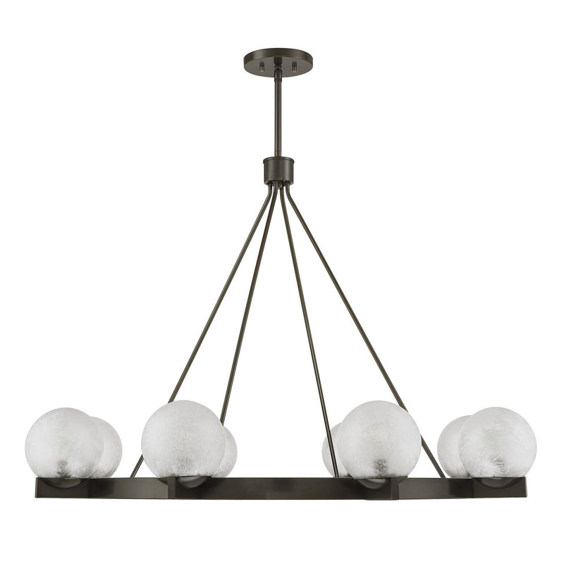 Eight Light Chandelier<br /><span style="color:#4AB0CE;">Entrega: 4-10 dias en USA</span><br /><span style="color:#4AB0CE;font-size:60%;">PREGUNTE POR ENTREGA EN PANAMA</span><br />Collection: Darien<br />Finish: Mediterranean Bronze