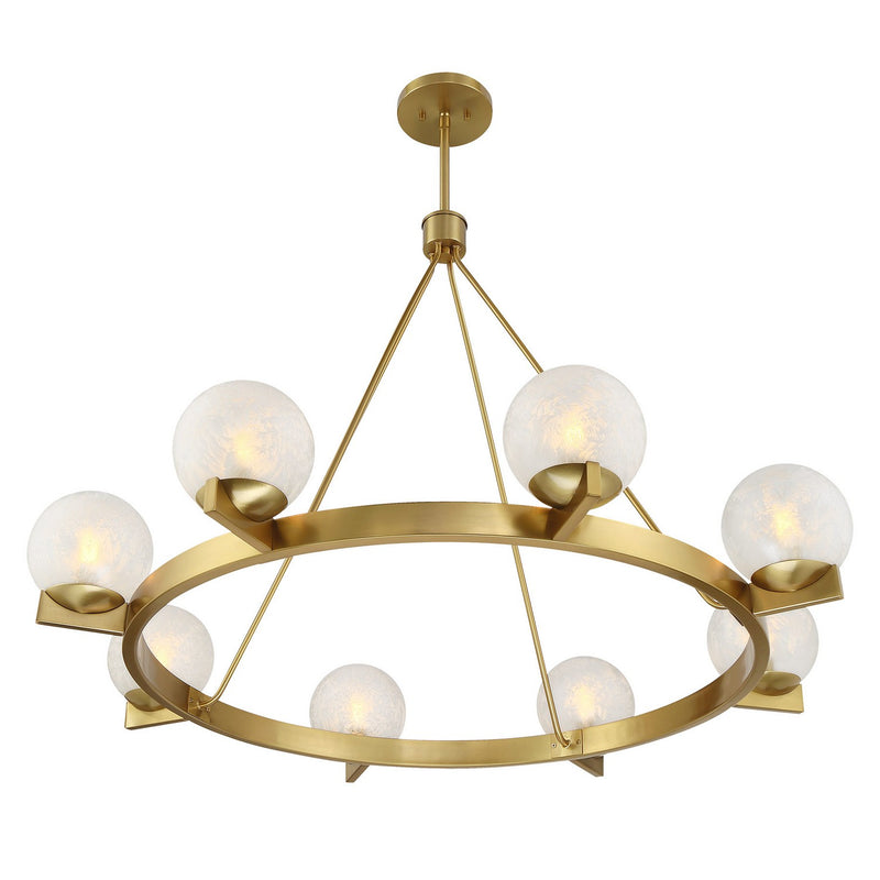 Eight Light Chandelier<br /><span style="color:#4AB0CE;">Entrega: 4-10 dias en USA</span><br /><span style="color:#4AB0CE;font-size:60%;">PREGUNTE POR ENTREGA EN PANAMA</span><br />Collection: Darien<br />Finish: Warm Brass