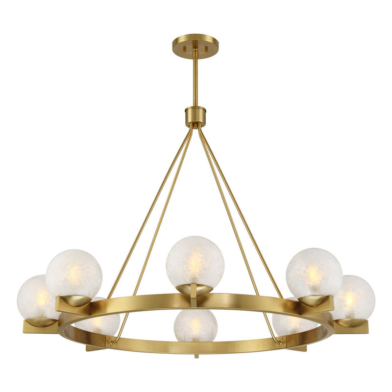 Eight Light Chandelier<br /><span style="color:#4AB0CE;">Entrega: 4-10 dias en USA</span><br /><span style="color:#4AB0CE;font-size:60%;">PREGUNTE POR ENTREGA EN PANAMA</span><br />Collection: Darien<br />Finish: Warm Brass