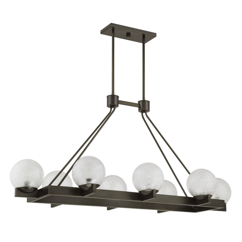 Eight Light Linear Chandelier<br /><span style="color:#4AB0CE;">Entrega: 4-10 dias en USA</span><br /><span style="color:#4AB0CE;font-size:60%;">PREGUNTE POR ENTREGA EN PANAMA</span><br />Collection: Darien<br />Finish: Mediterranean Bronze