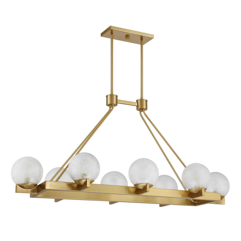 Eight Light Linear Chandelier<br /><span style="color:#4AB0CE;">Entrega: 4-10 dias en USA</span><br /><span style="color:#4AB0CE;font-size:60%;">PREGUNTE POR ENTREGA EN PANAMA</span><br />Collection: Darien<br />Finish: Warm Brass