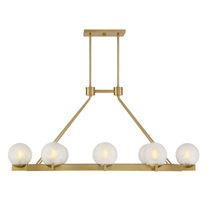 Eight Light Linear Chandelier<br /><span style="color:#4AB0CE;">Entrega: 4-10 dias en USA</span><br /><span style="color:#4AB0CE;font-size:60%;">PREGUNTE POR ENTREGA EN PANAMA</span><br />Collection: Darien<br />Finish: Warm Brass