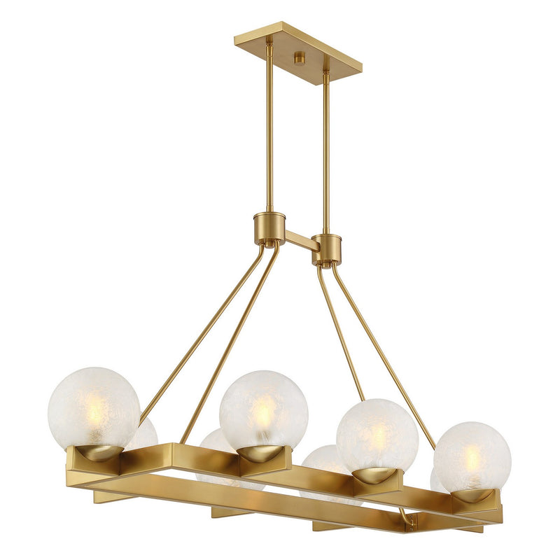 Eight Light Linear Chandelier<br /><span style="color:#4AB0CE;">Entrega: 4-10 dias en USA</span><br /><span style="color:#4AB0CE;font-size:60%;">PREGUNTE POR ENTREGA EN PANAMA</span><br />Collection: Darien<br />Finish: Warm Brass