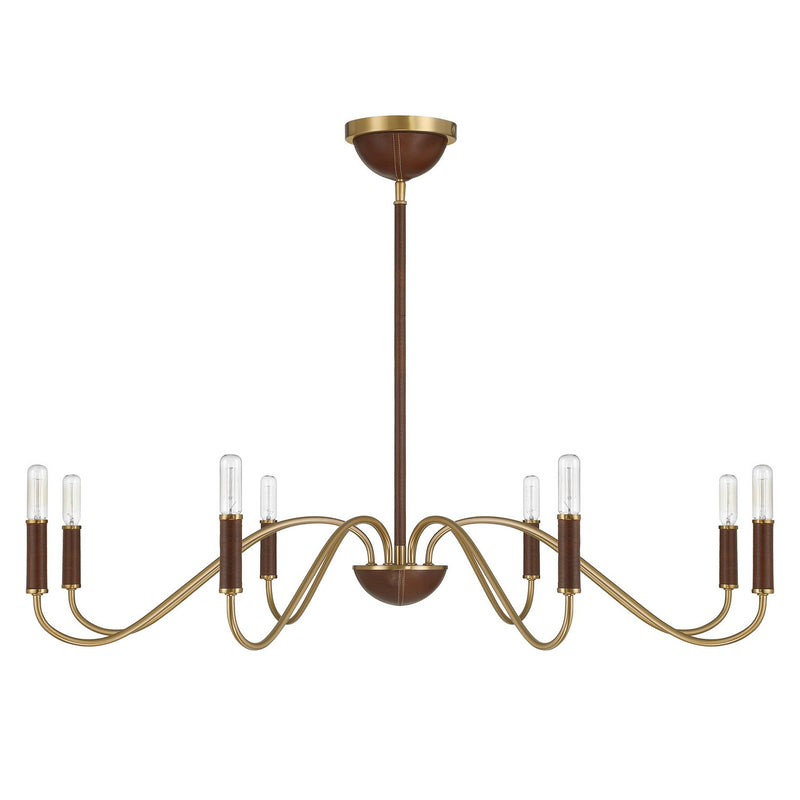 Eight Light Chandelier<br /><span style="color:#4AB0CE;">Entrega: 4-10 dias en USA</span><br /><span style="color:#4AB0CE;font-size:60%;">PREGUNTE POR ENTREGA EN PANAMA</span><br />Collection: Abeline<br />Finish: Warm Brass