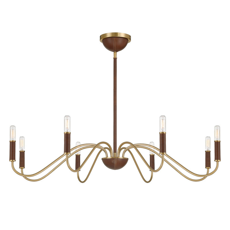 Eight Light Chandelier<br /><span style="color:#4AB0CE;">Entrega: 4-10 dias en USA</span><br /><span style="color:#4AB0CE;font-size:60%;">PREGUNTE POR ENTREGA EN PANAMA</span><br />Collection: Abeline<br />Finish: Warm Brass