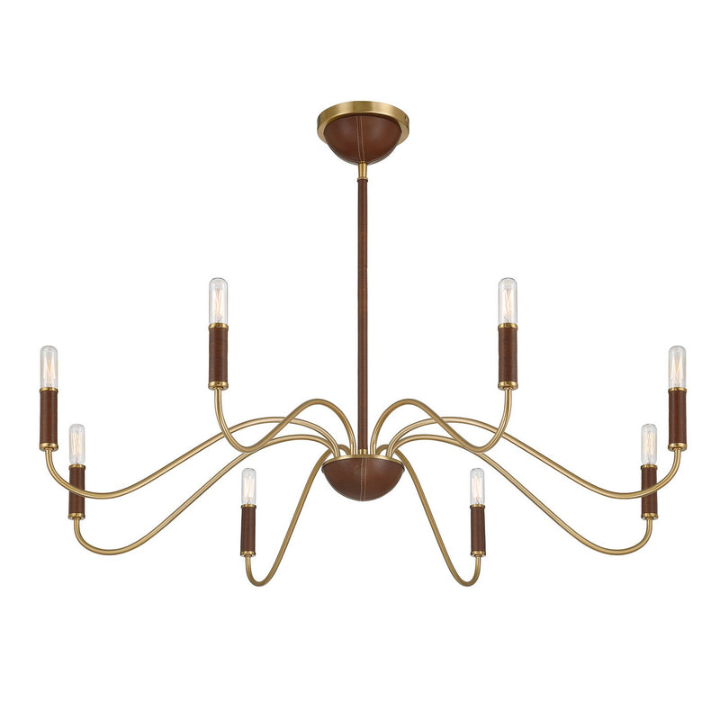 Eight Light Chandelier<br /><span style="color:#4AB0CE;">Entrega: 4-10 dias en USA</span><br /><span style="color:#4AB0CE;font-size:60%;">PREGUNTE POR ENTREGA EN PANAMA</span><br />Collection: Abeline<br />Finish: Warm Brass