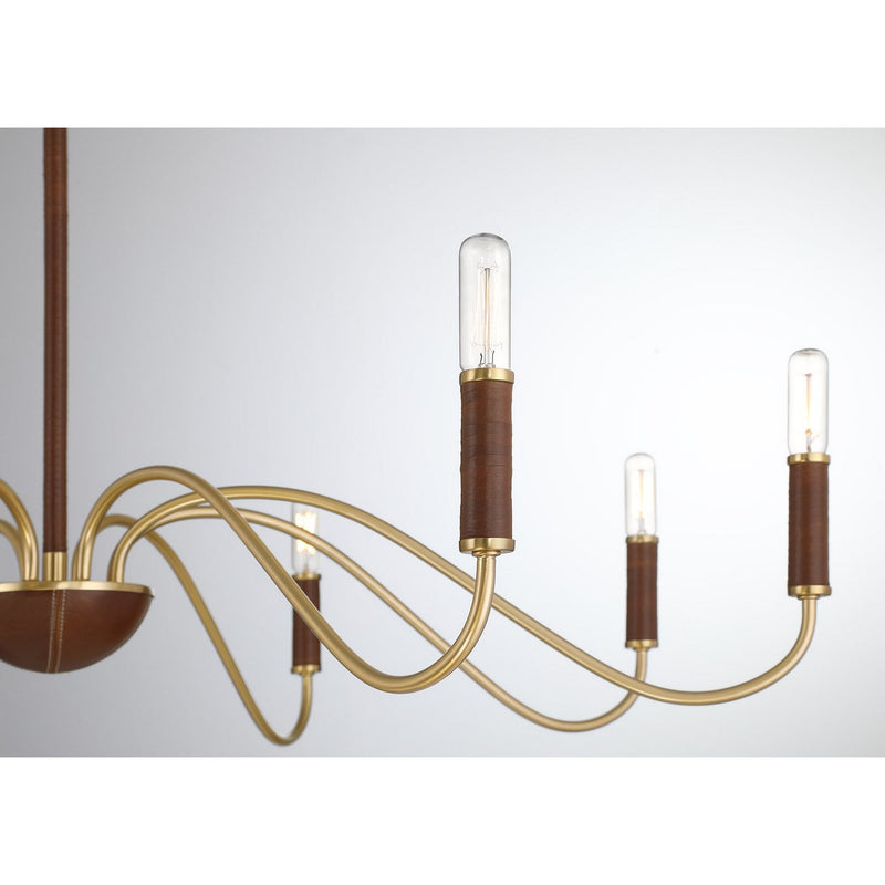 Eight Light Chandelier<br /><span style="color:#4AB0CE;">Entrega: 4-10 dias en USA</span><br /><span style="color:#4AB0CE;font-size:60%;">PREGUNTE POR ENTREGA EN PANAMA</span><br />Collection: Abeline<br />Finish: Warm Brass