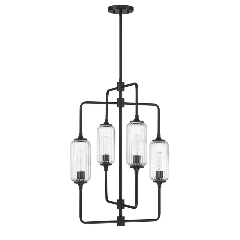 Four Light Chandelier<br /><span style="color:#4AB0CE;">Entrega: 4-10 dias en USA</span><br /><span style="color:#4AB0CE;font-size:60%;">PREGUNTE POR ENTREGA EN PANAMA</span><br />Collection: Holton<br />Finish: Matte Black