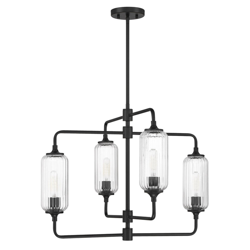 Four Light Chandelier<br /><span style="color:#4AB0CE;">Entrega: 4-10 dias en USA</span><br /><span style="color:#4AB0CE;font-size:60%;">PREGUNTE POR ENTREGA EN PANAMA</span><br />Collection: Holton<br />Finish: Matte Black