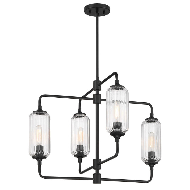 Four Light Chandelier<br /><span style="color:#4AB0CE;">Entrega: 4-10 dias en USA</span><br /><span style="color:#4AB0CE;font-size:60%;">PREGUNTE POR ENTREGA EN PANAMA</span><br />Collection: Holton<br />Finish: Matte Black