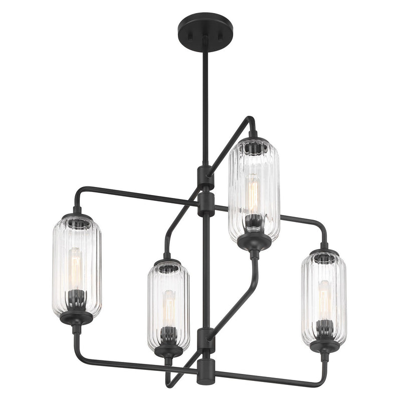 Four Light Chandelier<br /><span style="color:#4AB0CE;">Entrega: 4-10 dias en USA</span><br /><span style="color:#4AB0CE;font-size:60%;">PREGUNTE POR ENTREGA EN PANAMA</span><br />Collection: Holton<br />Finish: Matte Black