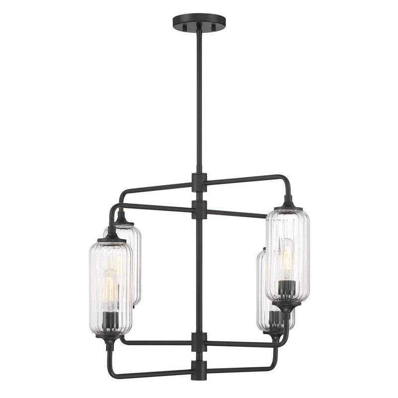 Four Light Chandelier<br /><span style="color:#4AB0CE;">Entrega: 4-10 dias en USA</span><br /><span style="color:#4AB0CE;font-size:60%;">PREGUNTE POR ENTREGA EN PANAMA</span><br />Collection: Holton<br />Finish: Matte Black