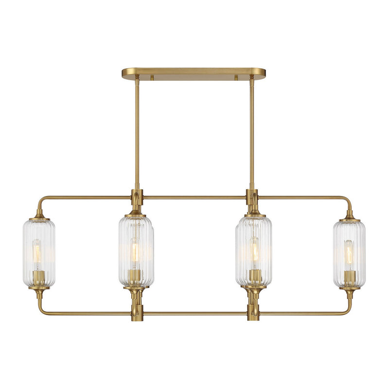 Six Light Linear Chandelier<br /><span style="color:#4AB0CE;">Entrega: 4-10 dias en USA</span><br /><span style="color:#4AB0CE;font-size:60%;">PREGUNTE POR ENTREGA EN PANAMA</span><br />Collection: Holton<br />Finish: Warm Brass