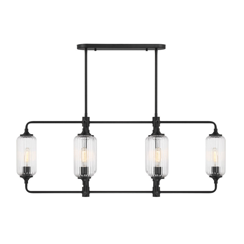 Six Light Linear Chandelier<br /><span style="color:#4AB0CE;">Entrega: 4-10 dias en USA</span><br /><span style="color:#4AB0CE;font-size:60%;">PREGUNTE POR ENTREGA EN PANAMA</span><br />Collection: Holton<br />Finish: Matte Black