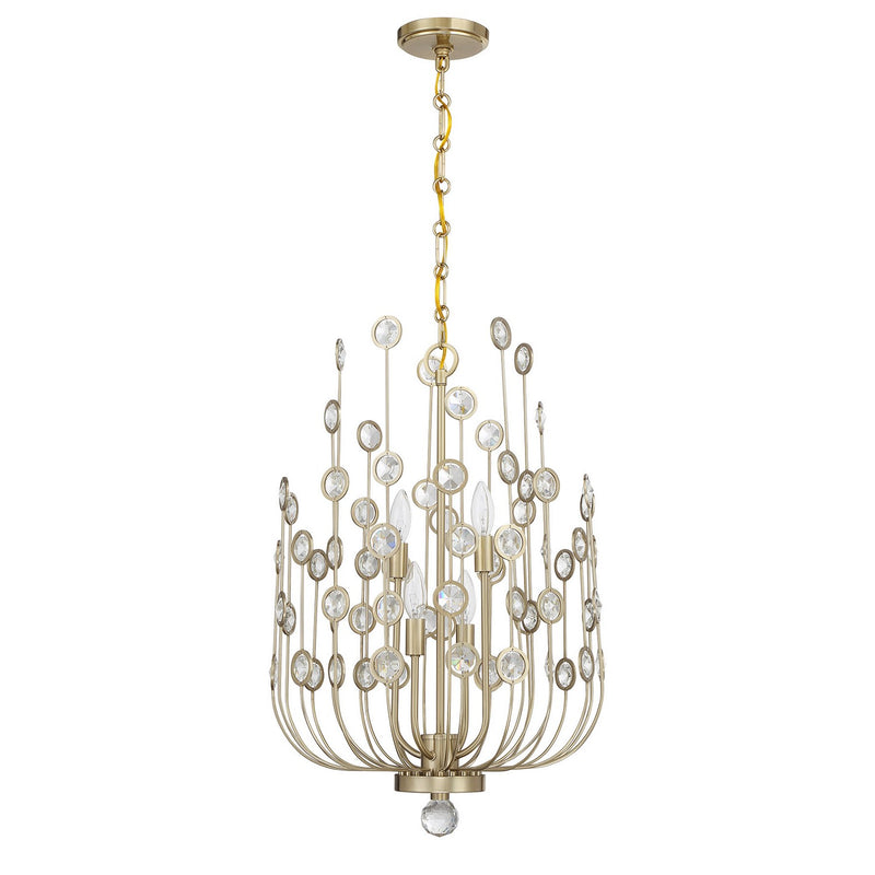 Four Light Chandelier<br /><span style="color:#4AB0CE;">Entrega: 4-10 dias en USA</span><br /><span style="color:#4AB0CE;font-size:60%;">PREGUNTE POR ENTREGA EN PANAMA</span><br />Collection: Irina<br />Finish: Noble Brass