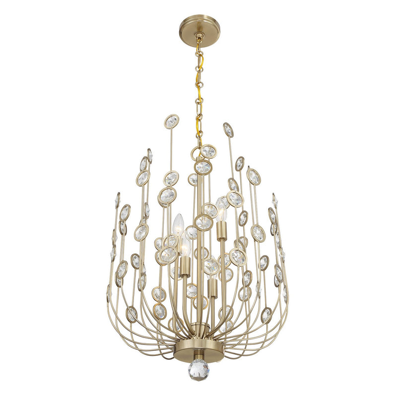 Four Light Chandelier<br /><span style="color:#4AB0CE;">Entrega: 4-10 dias en USA</span><br /><span style="color:#4AB0CE;font-size:60%;">PREGUNTE POR ENTREGA EN PANAMA</span><br />Collection: Irina<br />Finish: Noble Brass