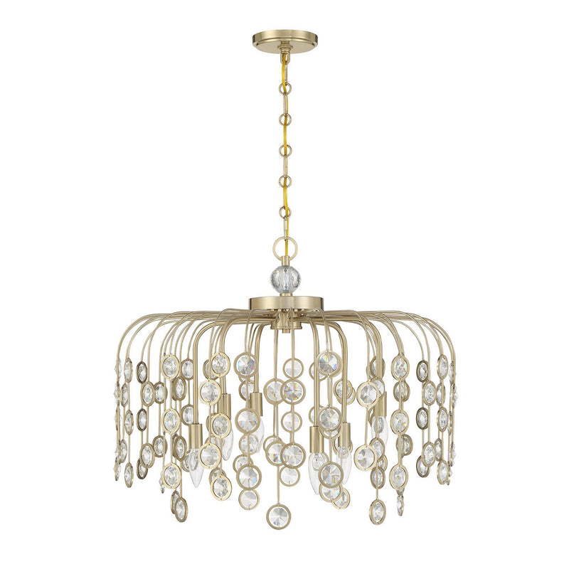 Six Light Chandelier<br /><span style="color:#4AB0CE;">Entrega: 4-10 dias en USA</span><br /><span style="color:#4AB0CE;font-size:60%;">PREGUNTE POR ENTREGA EN PANAMA</span><br />Collection: Irina<br />Finish: Noble Brass