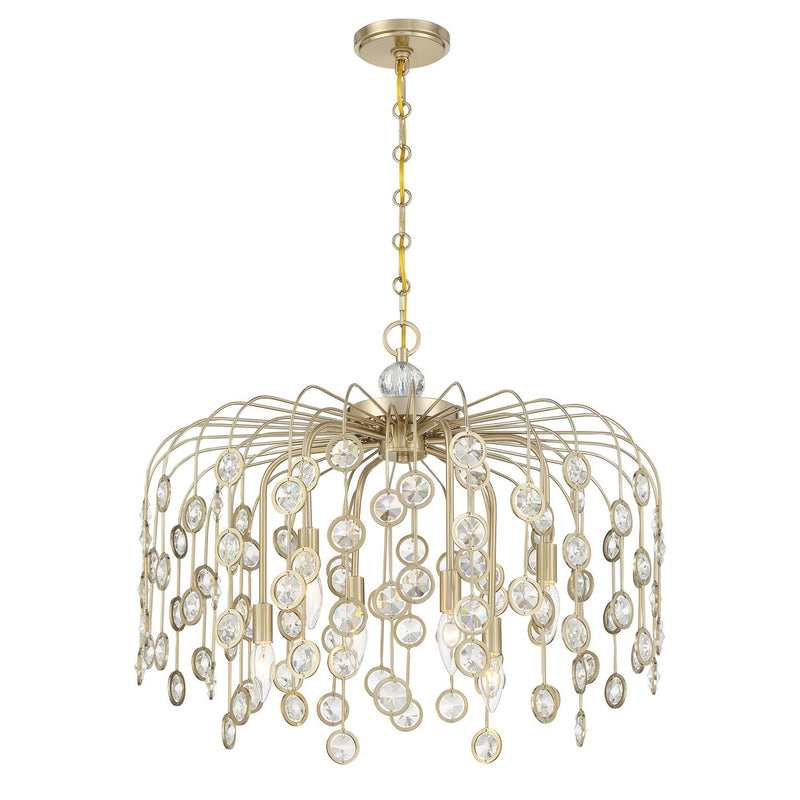 Six Light Chandelier<br /><span style="color:#4AB0CE;">Entrega: 4-10 dias en USA</span><br /><span style="color:#4AB0CE;font-size:60%;">PREGUNTE POR ENTREGA EN PANAMA</span><br />Collection: Irina<br />Finish: Noble Brass