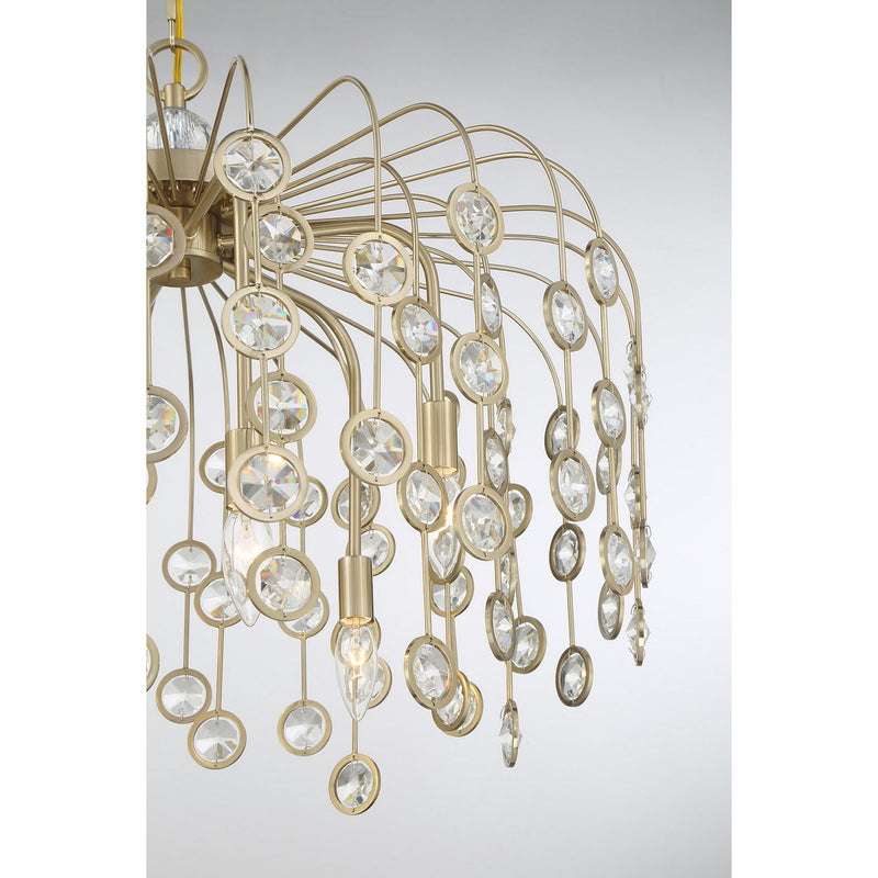 Six Light Chandelier<br /><span style="color:#4AB0CE;">Entrega: 4-10 dias en USA</span><br /><span style="color:#4AB0CE;font-size:60%;">PREGUNTE POR ENTREGA EN PANAMA</span><br />Collection: Irina<br />Finish: Noble Brass