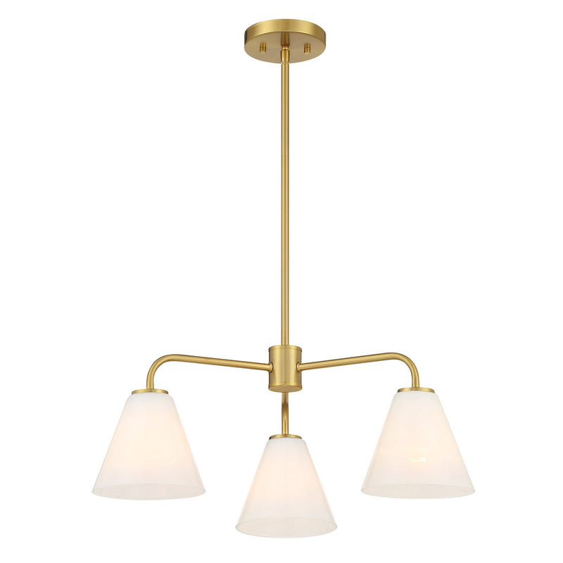Three Light Chandelier<br /><span style="color:#4AB0CE;">Entrega: 4-10 dias en USA</span><br /><span style="color:#4AB0CE;font-size:60%;">PREGUNTE POR ENTREGA EN PANAMA</span><br />Collection: Blair<br />Finish: Warm Brass